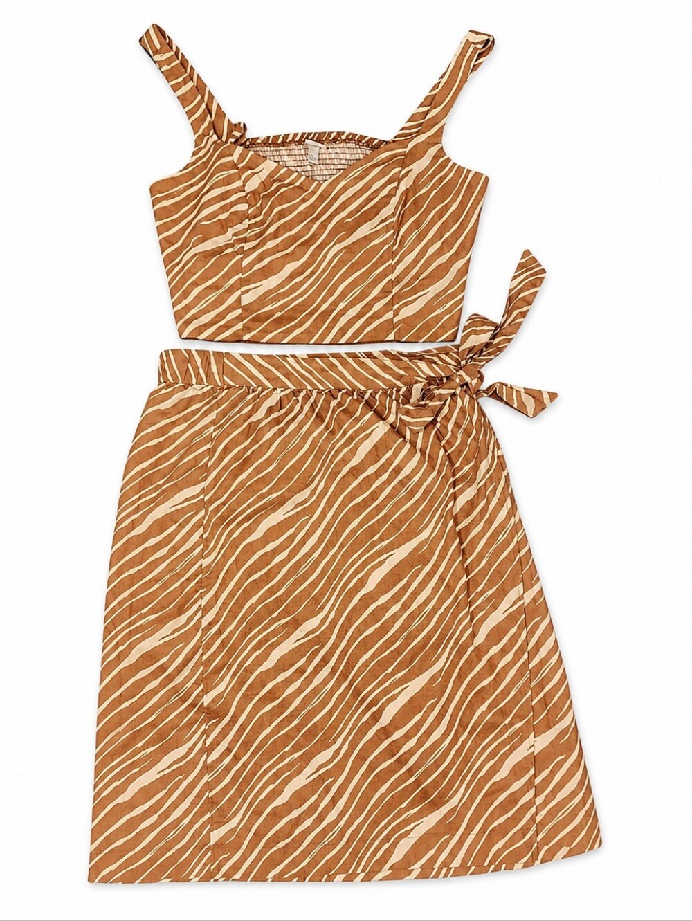 A New Day Zebra Print Crop Top and Tie Skirt Set. NWT.